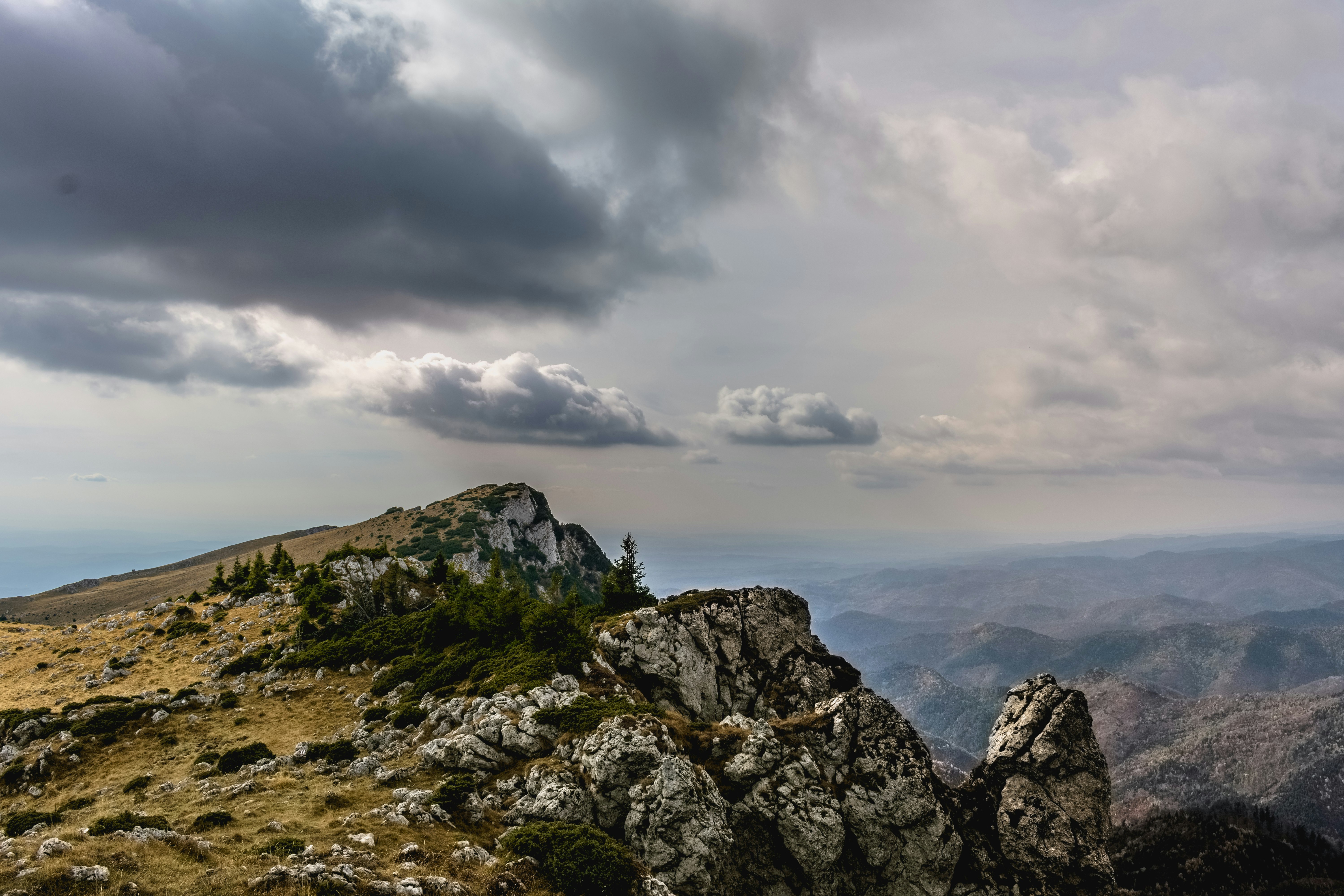 aerial photography of mountain peak